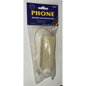 Telephone Modular 5 Jack Adapter Male Female Splitter 6P4C RJ11 Vintage NEW